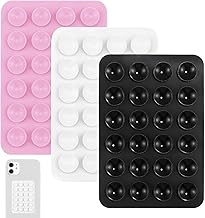 3PCS Suction Phone Holder Packs Black White Pink Silicone Sticky Things for The Back of Your Phone Multipurpose Sticky Grip Phone Sucker Padfor Shower Mirror Glass Wall Car Selfies Videos