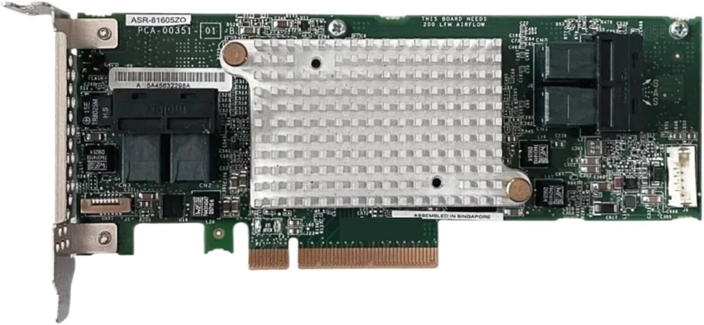 Asr-81605Zq Pcie X8 Raid Controller Array Card, Direct Access Card for SAS 16 Ports, 1Gb Cache, 12 Gb/S(Short Bracket)