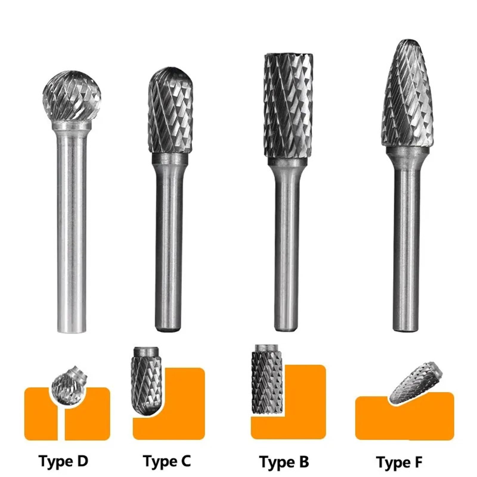 6 mm-12 mm wiertła z węglika spiekanego do grawerowania 6 mm obrotowy pilnik do metalu narzędzia ręcznego 8 szt./zestaw