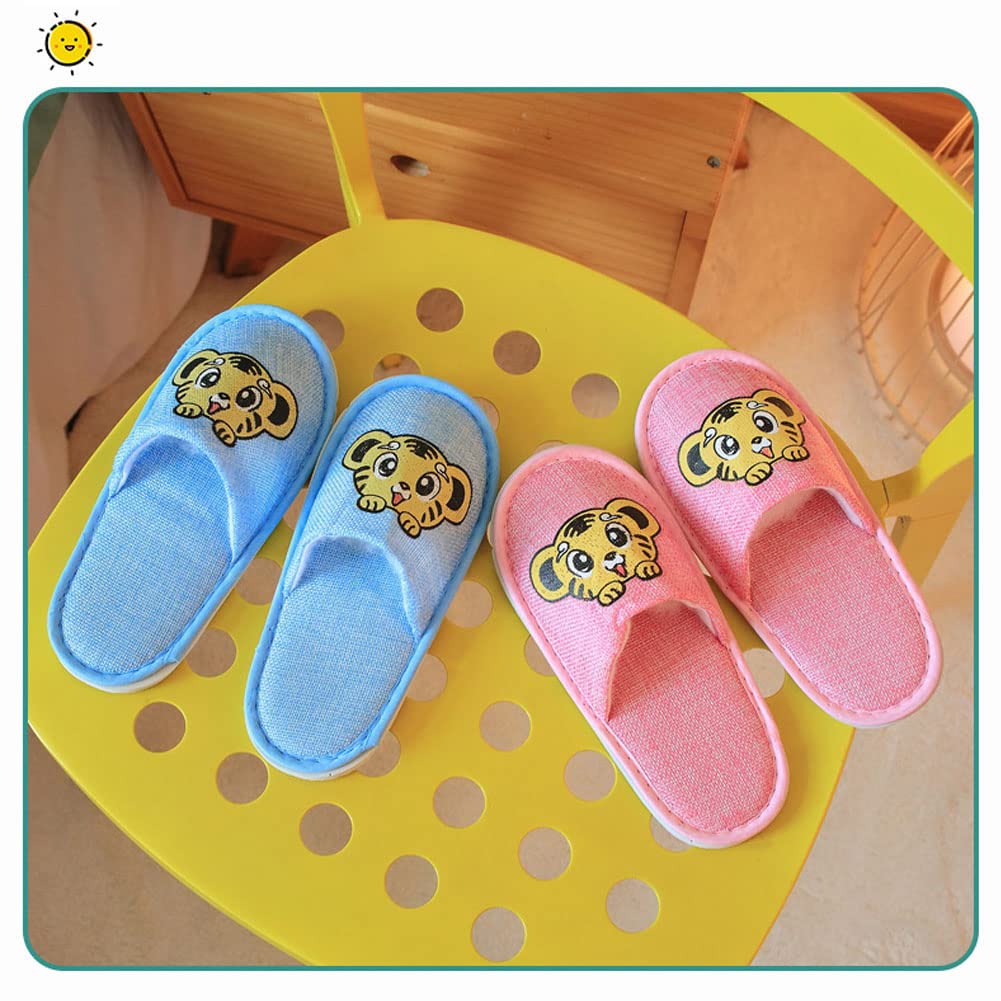 Pantoufles Invités,4 Paires Pantoufles pour Enfants Chaussons d'invité Spa Pantoufles à Bout fermé Chaussons Confortable Slippers 22.5×9.5cm