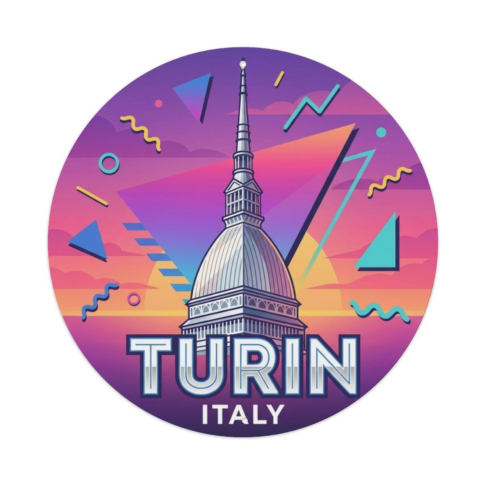 Metal Tin Sign Retro Travel Italy Turin