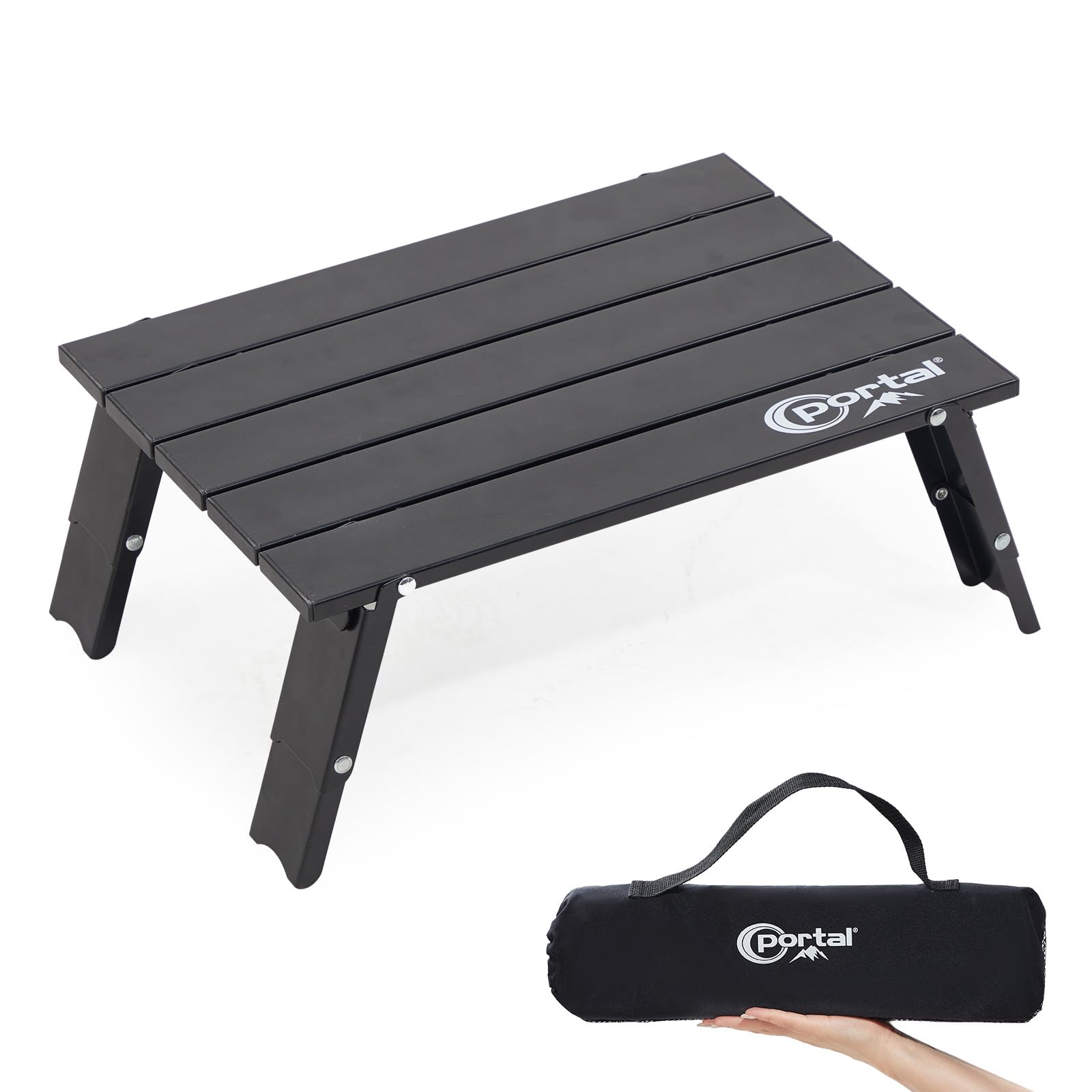 Portal Campingtisch Faltbar Klein Klapptisch Klappbar Esstisch 40x29x16cm Höhenverstellbarer Mini Campingtisch Ultraleicht für Camping Outdoor Balkon