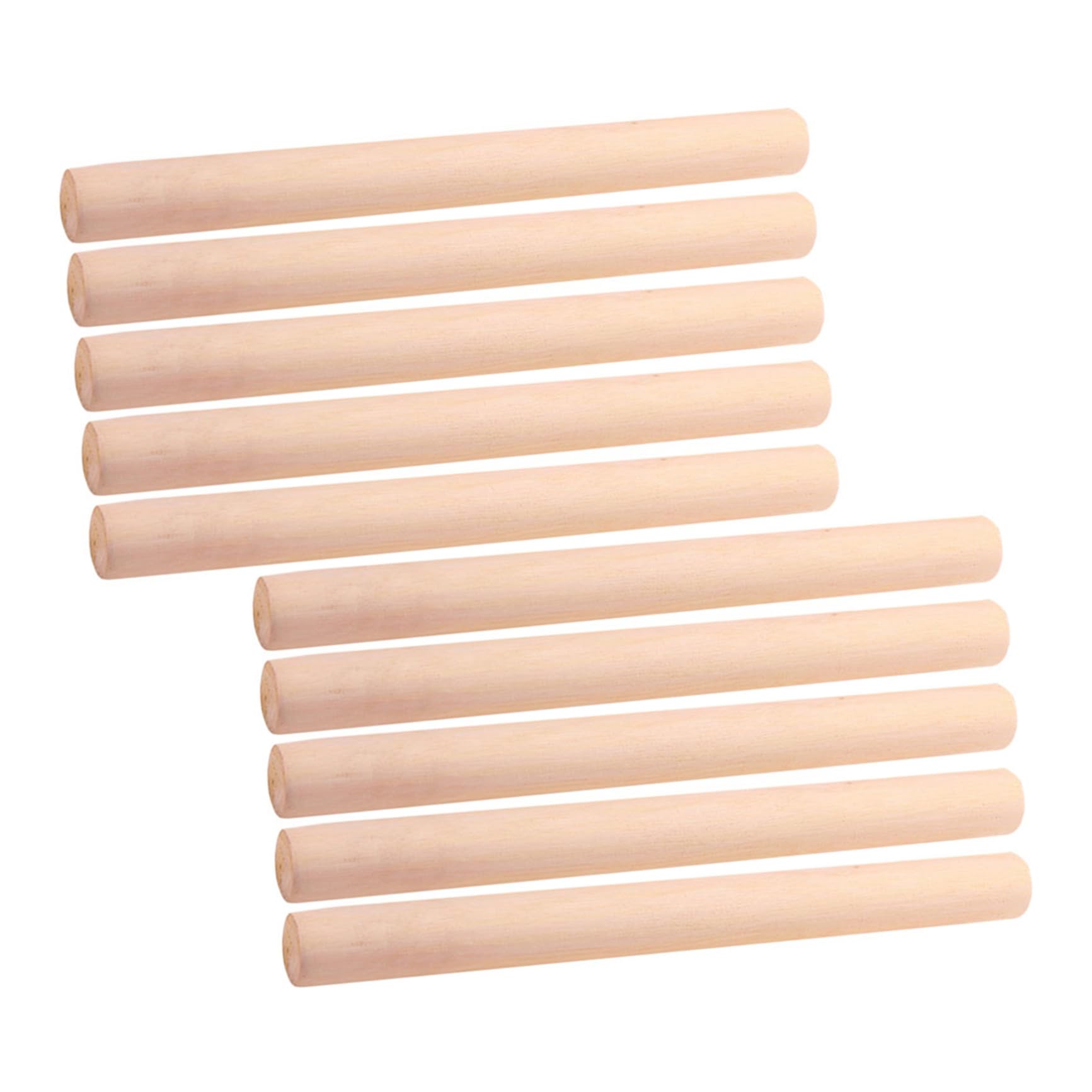 SHINEOFI Rodillos de Madera para Hornear 10 Piezas, Herramienta Antiadherente para Hacer Masa y Pasteles, Tamaño Estándar, Uso Doméstico y Panadería Profesional