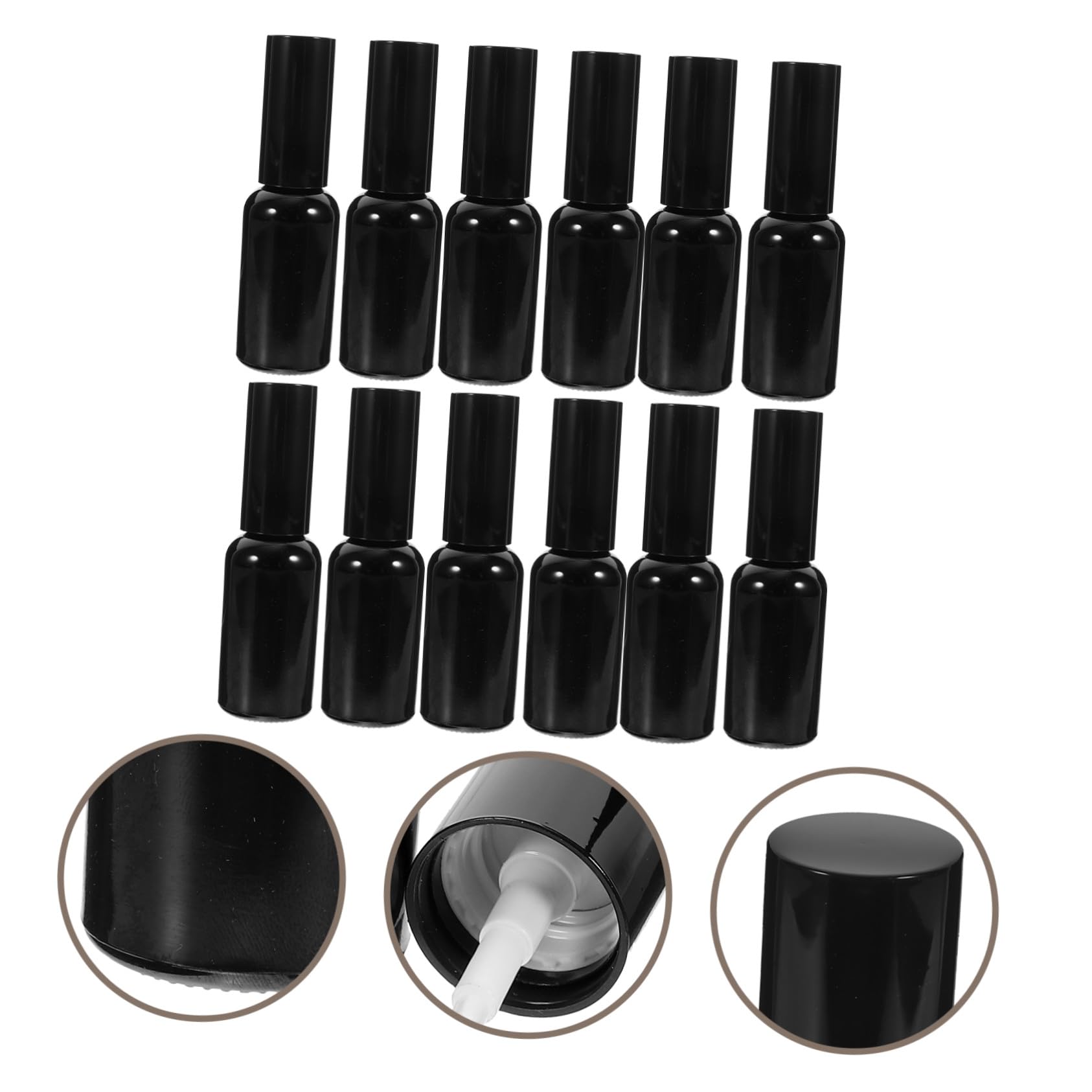12 Stück Schwarze Glas Parfümflaschen 30 Ml mit Sprühverschluss und Luftdichter Aufbewahrung