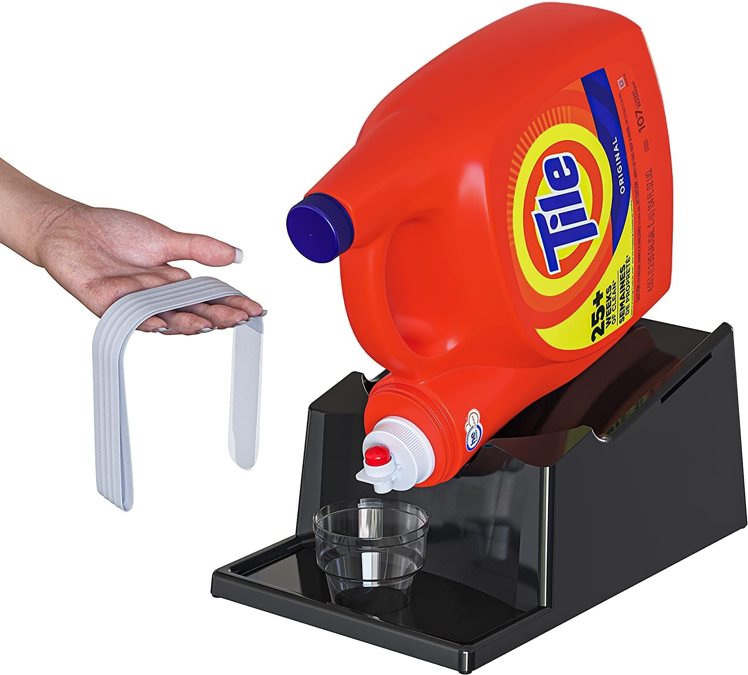 Skywin Organizer na detergent do prania i ociekowa taca do przechowywania pralni - stojak z dozownikiem detergentu do prania (czarny, 1)