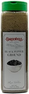 Gardenville Premium Ground Black Pepper (1-Pack) - Organic Sustainable Bold Flavor for Soups Sauces Meats Vegetables