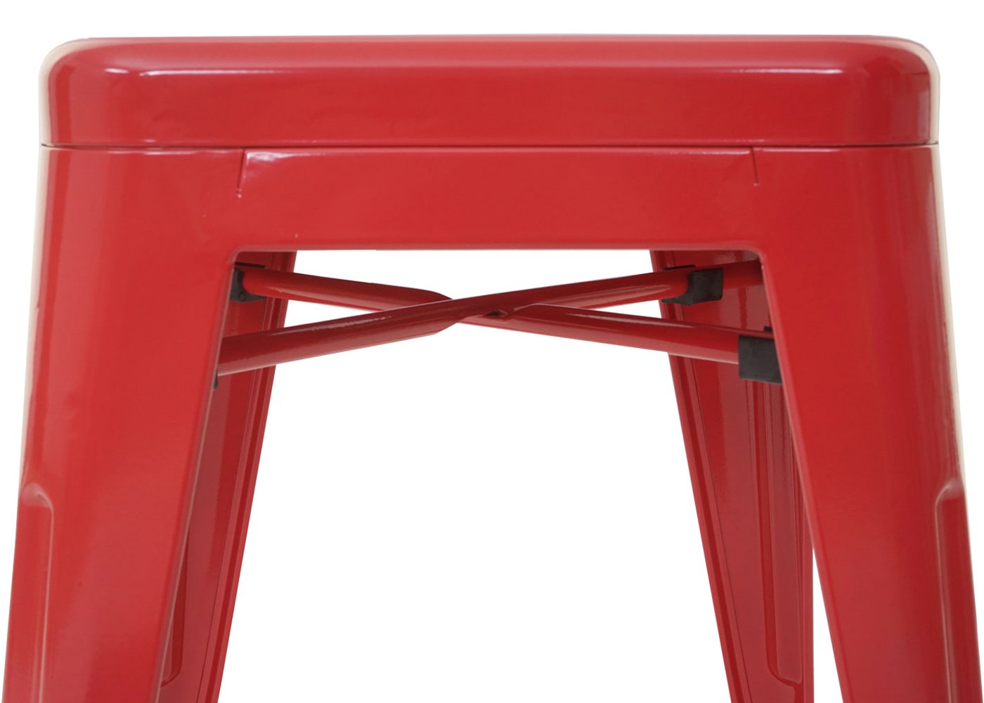 Set 4X sgabelli da Bar HWC-A73 Design Moderno impilabile Metallo - Rosso