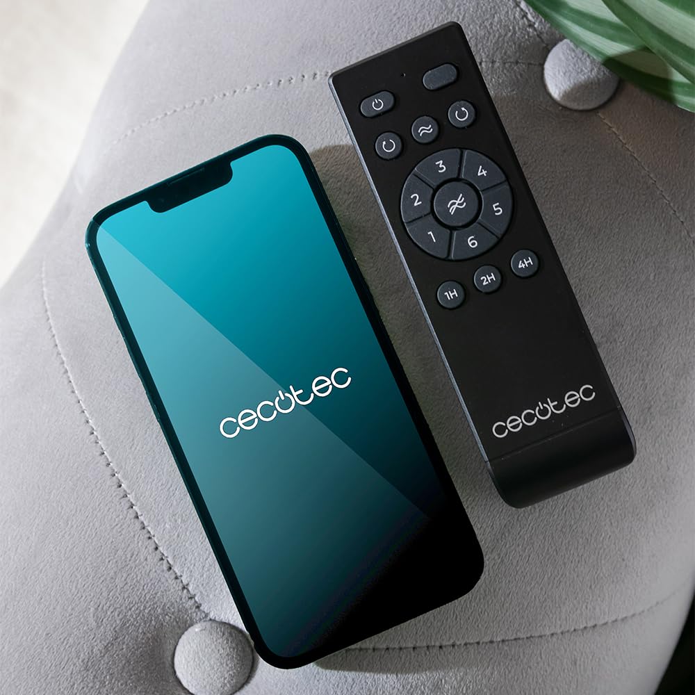 Cecotec - EnergySilence Aero 5500 Aqua GoldBlack - podłączony wentylator sufitowy, silnik 40 W DC, średnica 132 cm, niskie zużycie, Wi-Fi, zdalny, na zewnątrz, timer, lato i zima, cichy