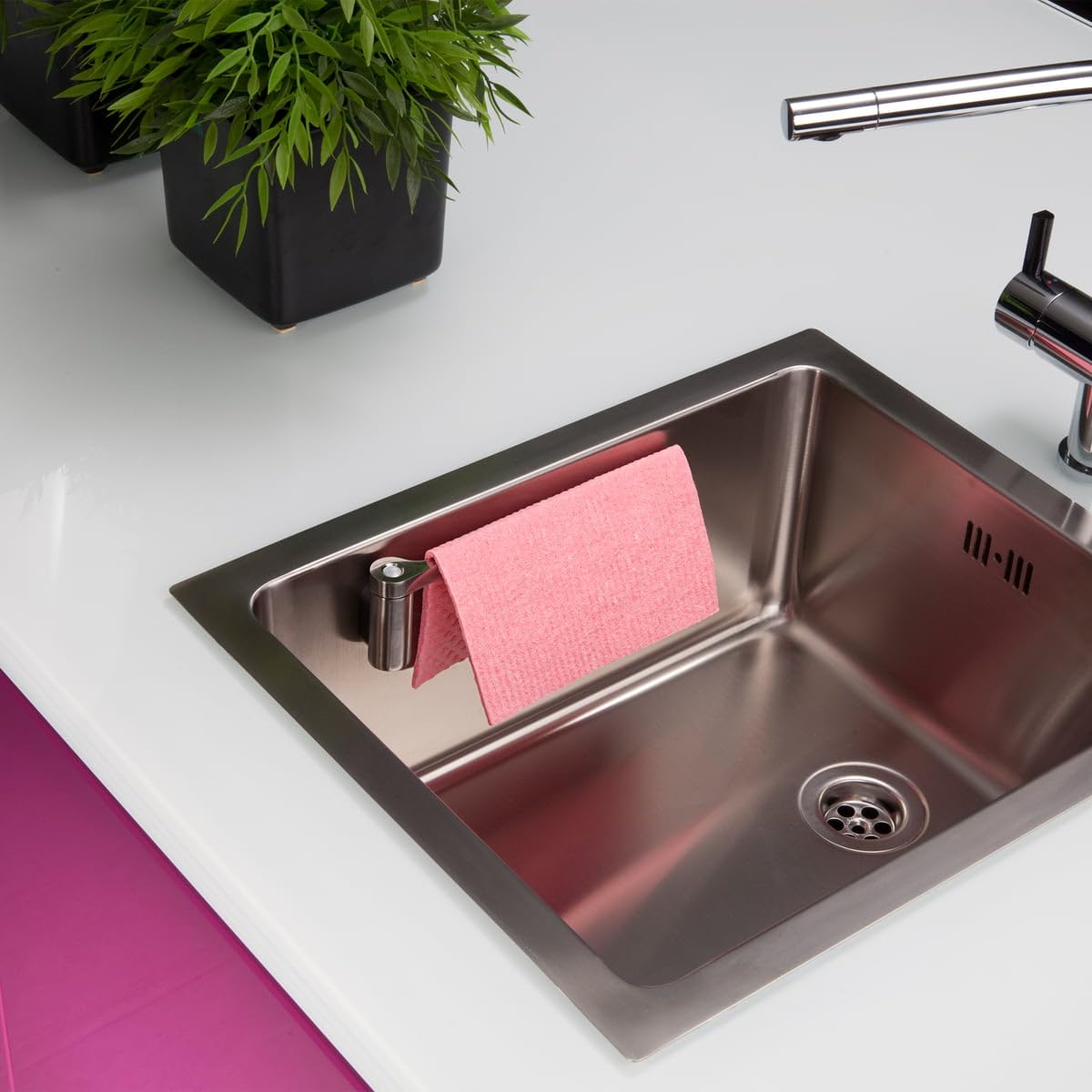 Happy sinks by Magisso Geschirrtuchhalter, Edelstahl