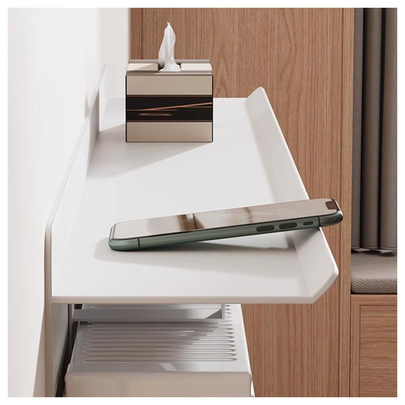 Floating Radiator Storage Shelf Rack Floating Radiator Shelf No Drilling Wall Protection Aluminum Alloy Multiple Sizes(40cm)