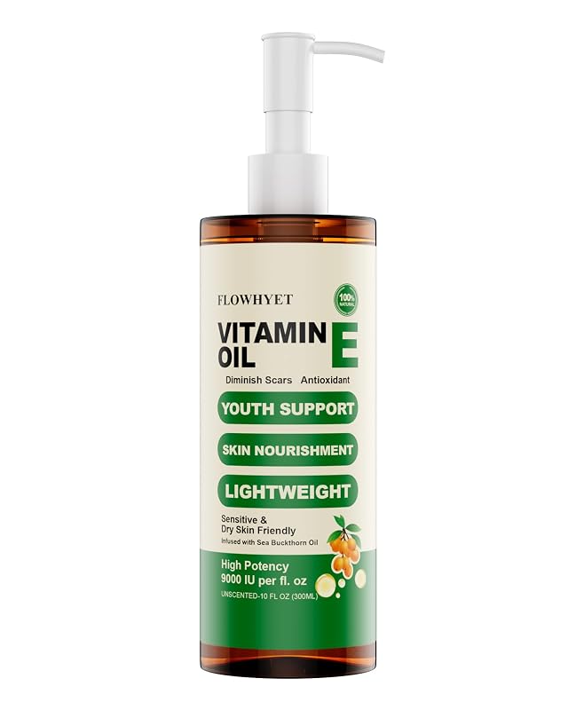 Óleo de Vitamina E FLOWHYET sem fragrância, 300 mL