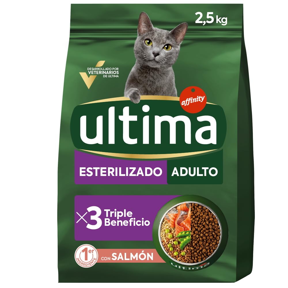 Ultima Pienso para Gatos Adultos Esterilizados con Salmón - 2,5kg