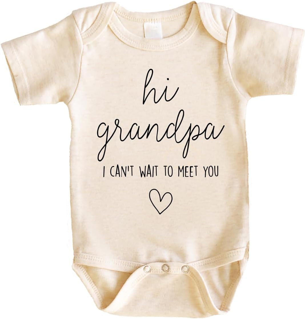 Bump and Beyond Designs Baby Pregnancy Announcement Hi Grandpa I Can't Wait to Meet You