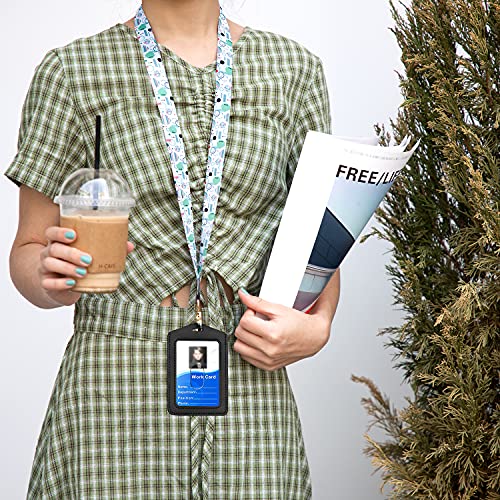 Sophena Wrist And Neck Lanyards For Id Badge Keys For Women Kids Teacher 2 Pack，Cute Car Key Neck Lanyards With 4 Keychain Multicolor Flower #TOP2