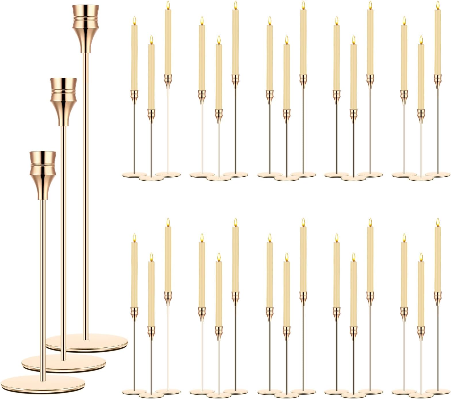Tioncy 30 Pcs Candlestick Holders Bulk 5.7"/7.7"/9.7" Tall — free download