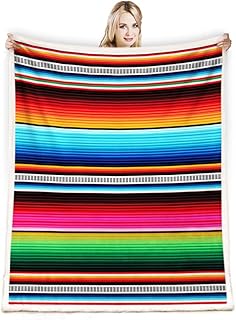 Mexican Fiesta Blanket - Colorful, Soft, Warm Plush Fleece Blanket for Women - Cinco De Mayo, Couch, Bed, Living Room - 50"X60"
