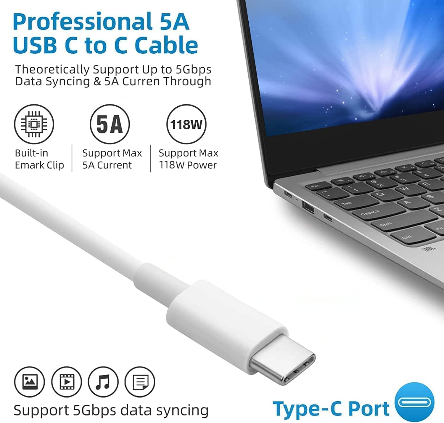 118W Mac Book Pro Charger for MacBook Pro Mac Book Air 13 14 15 16 inch 2018-2025 M1 M2 M3 M4 M5 Laptop USB C Power Adapter 6.6FT USB-C Cable Charging as Fast as Mag3,Original Quality
