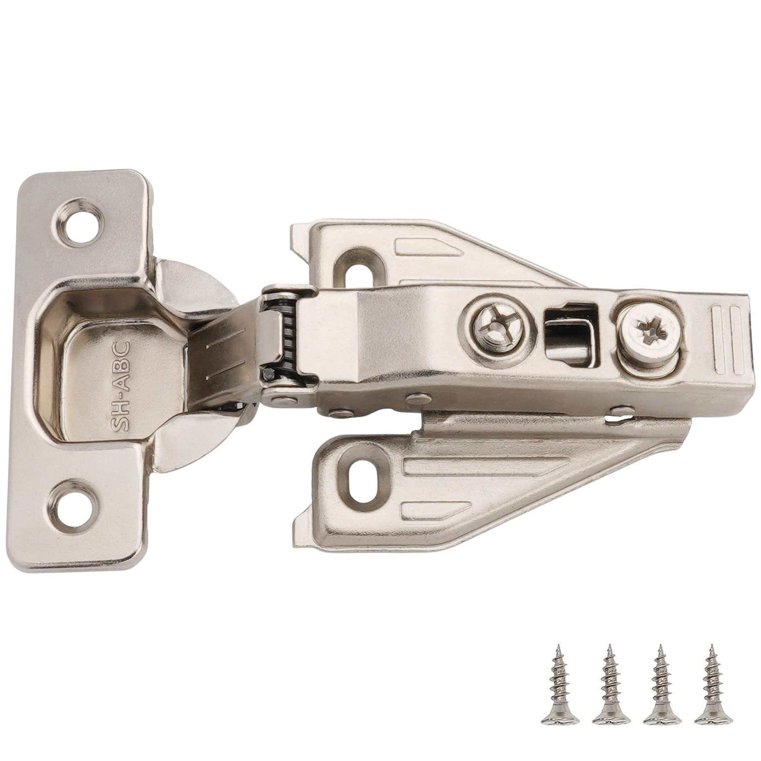 DecoBasics(40 PCS) Full Overlay Soft Close Cabinet Hinges for Kitchen Cabinets - 105° Face Frame Concealed Cabinet Door Hinge -3 Way Adjustability -Clip on Plate & Matching Screw 4 Easy Installation