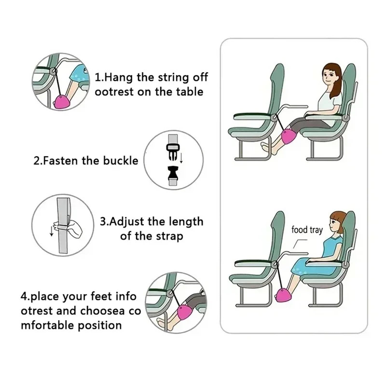 Poggiapiedi Per Aereo Poggiapiedi for aereo Amaca Volo Sedile da viaggio for auto Cuscino for poggiapiedi Treno regolabile Cuscini for dormire portatili Accessori Per Il Relax