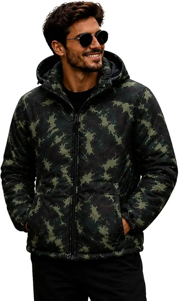 Jaqueta Blusa Motoqueiro Corta Vento Dupla Face Impermeável Camuflado Preto