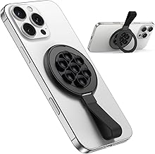 TAURI Handy Ring Halterung Saugnäpfe Griff für iPhone mit Ständer, Kompatibel mit MagSafe, Beidseitig Verwenden, Silikon Rückseitiges Saugnapfdesign für Glas, Glatte Wände, Selfies & Videos - Schwarz