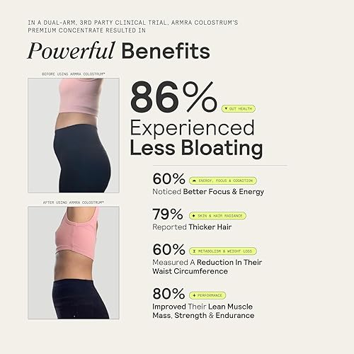 Miniatura 8 de ARMRA Colostrum Polvo  Naranja Sangre  Salud intestinal e hinchazón  Piel y cabello  Inmunidad  Keto, gluten y sin grasa  90 porciones