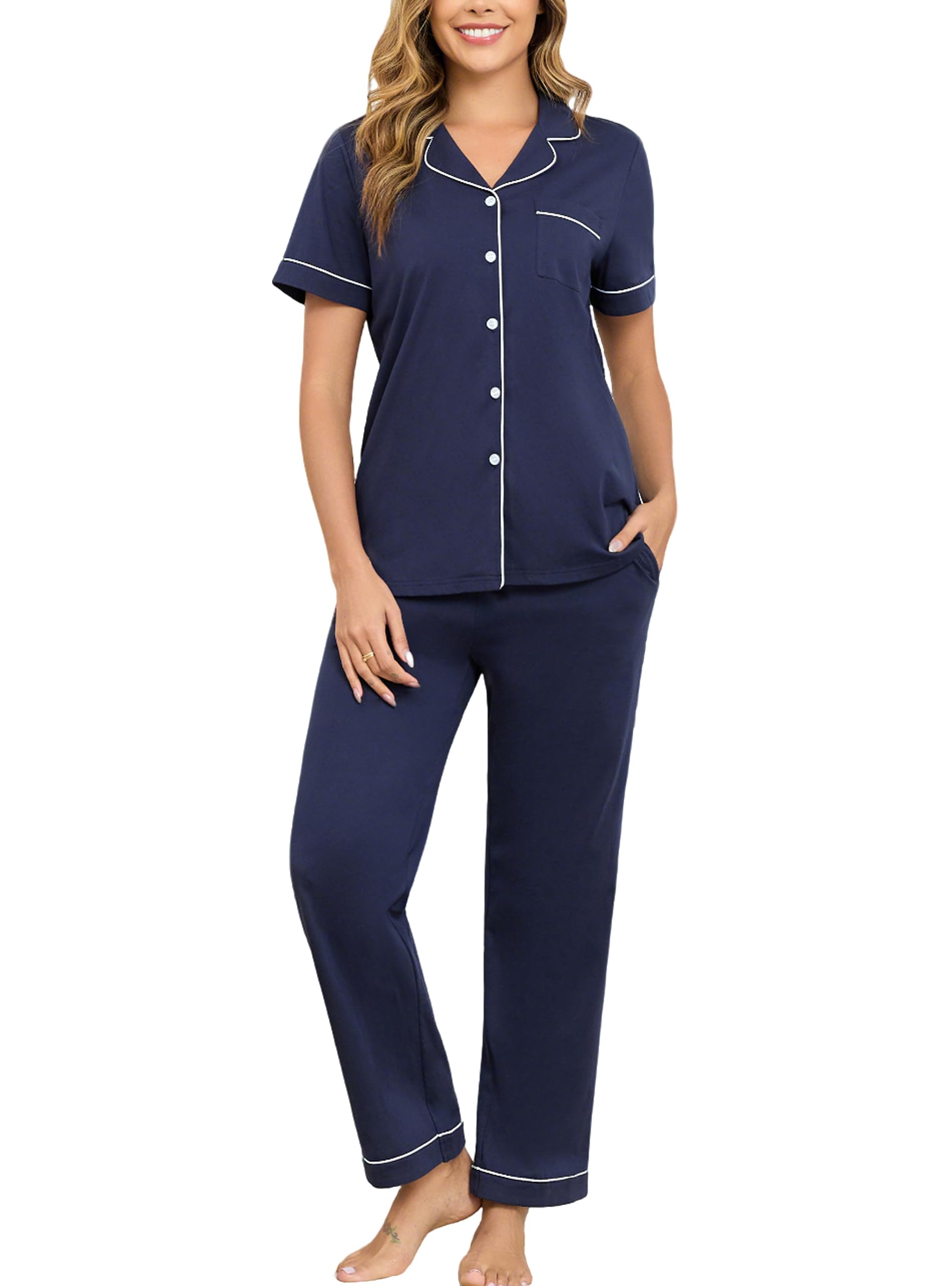 Veseacky 100% Cotton Pajamas for Women Set