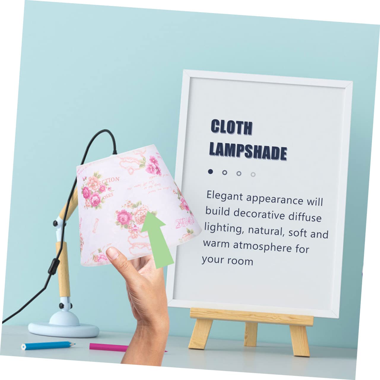 Uonlytech Abat-jour Plissé Tissu Pour Lampe De Table Et Bureau Couverture Légère Et Facile à Installer Décoratif Pour Lampe De Chevet Pied