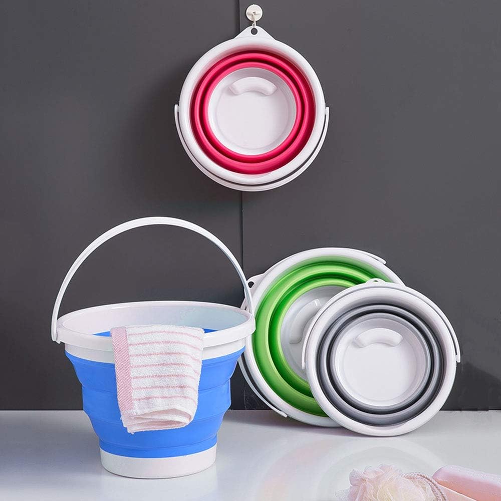 TOPIND Multi-Functional Collapsible Buckets 10L 5L Folding Water Bucket Outdoor Silicone Water Bucket for Fishing Camping Car Washing Home Storage Wash Pail Water Container