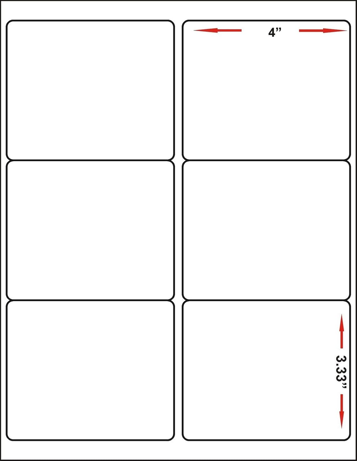 6-UP 6 Labels Per Sheet Easy to Peel FBA Barcode Labels 3-1/3" x 4" White Shipping Mailing Labels (200 Sheets) image 2