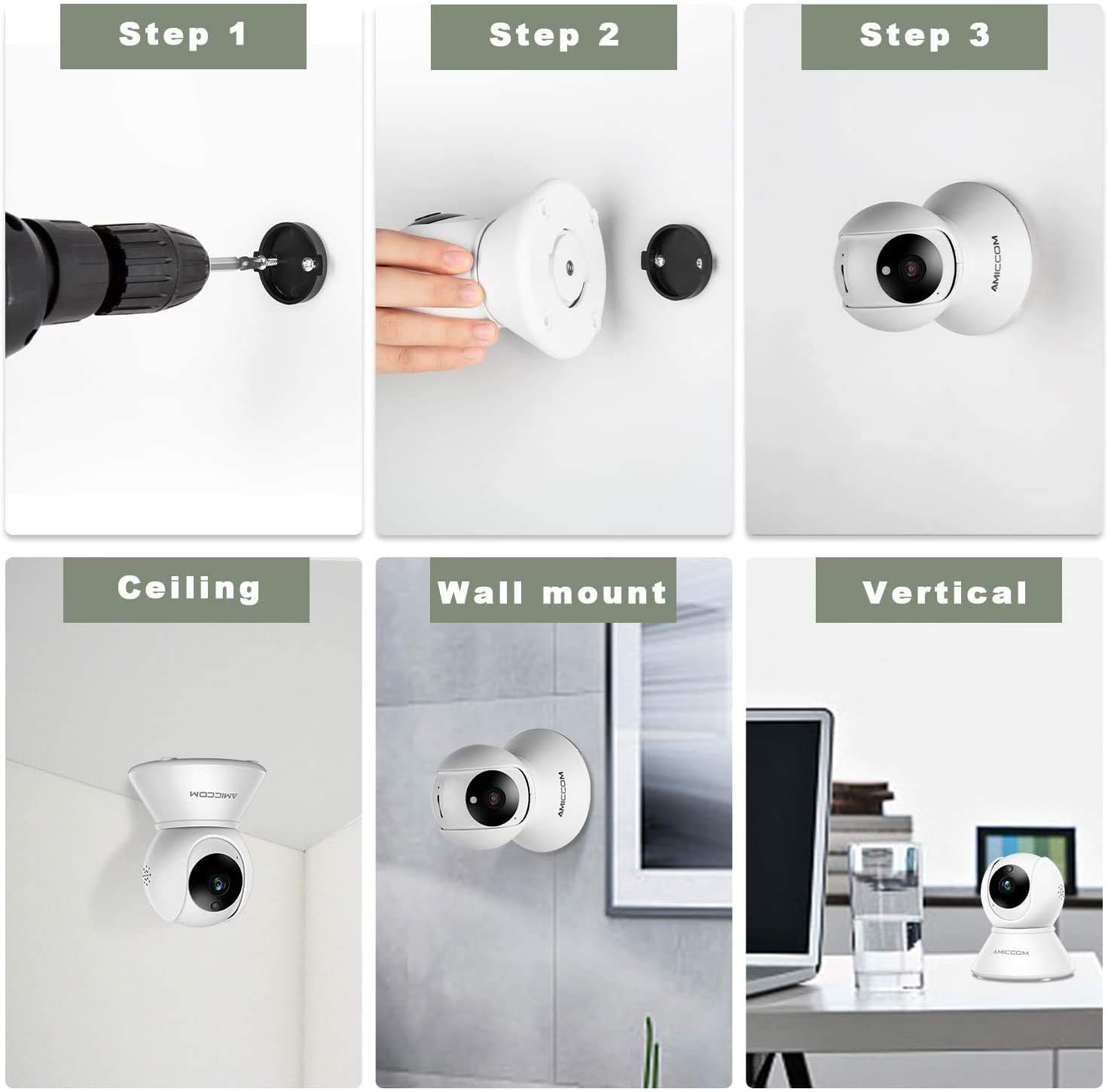 Wireless Security Camera, WiFi Camera Indoor Home 1080p HD Pan/Tilt/Zoom Cam Pan Wi-Fi Smart IP Camera for Baby/Pet/Nanny, Motion Detection, 2 Way Audio Night Vision
