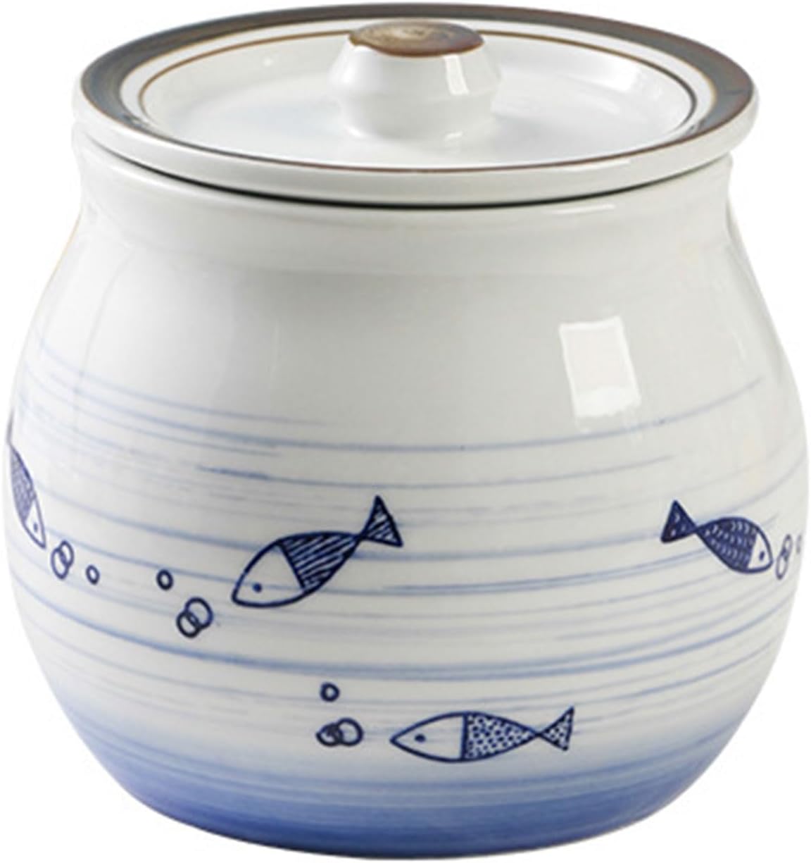 Dxcaicc Ceramic Food Storage Container with Lid,Kitchen Storage Holder Jar,Multifunctional Ceramic Organizer,Coffee, Tea, Sugar, Flour,B