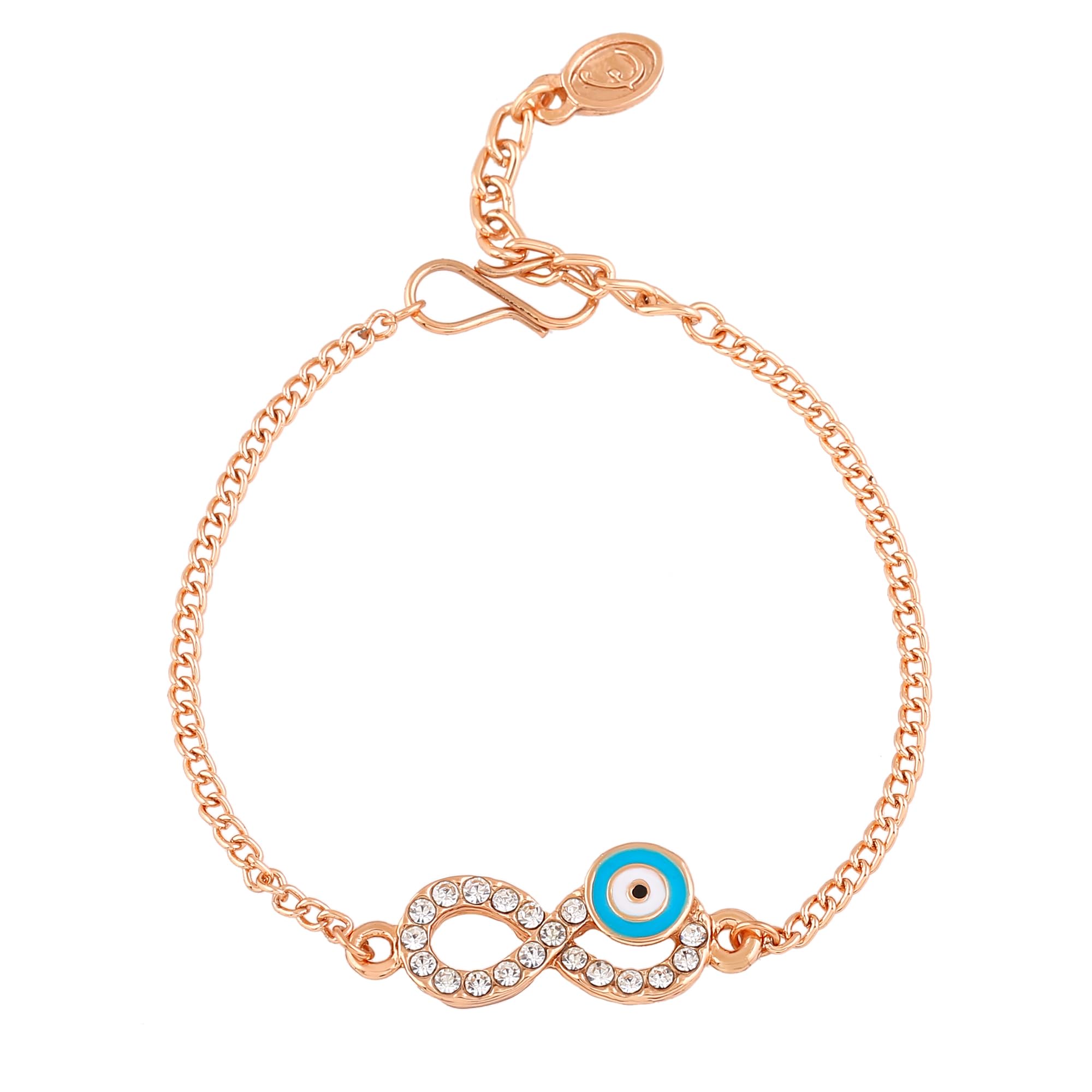 Infinity Evil Eye Bracelet in Gold Plate