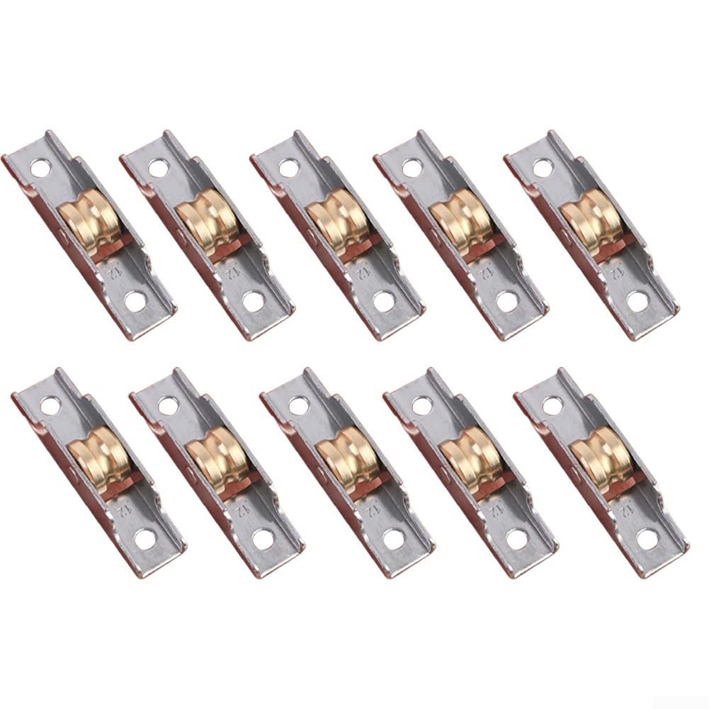 Stainless Steel Pulley for Glass Sliding Doors, Aluminum & Shower Doors — Silent Roller, Rust Resistant, Smooth Operation, 10-Pack(A)