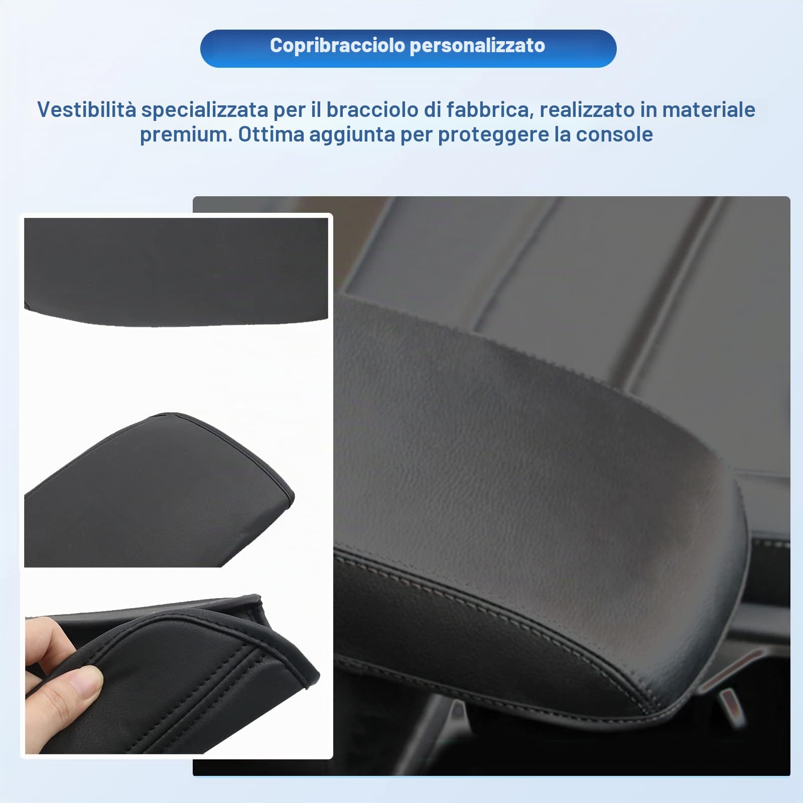 CDEFG Compatibile con VW Tiguan 2 2016-2022 2023 Seat Tarraco Coperchio di protezione scatola del bracciolo per parti auto Guscio decorativo del bracciolo R Line Tarraco Accessori (Linea Nero)