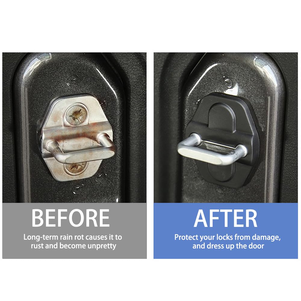 6-Pack Door Lock Cover Buckle Decor Trim for Jeep Wrangler JL JLU 4XE Unlimited Sahara Sports Rubicon Gladiator — view 4