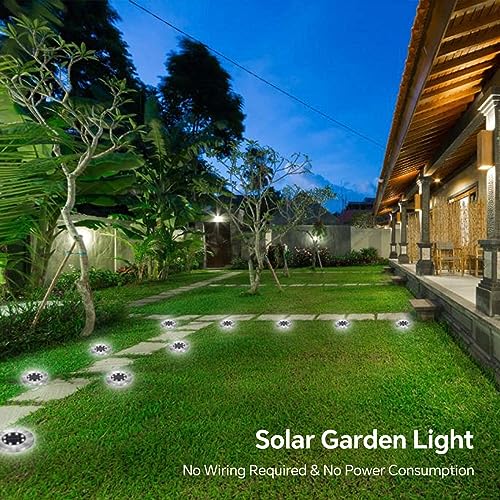 Caldarax Solar Deck Lights Outdoor Garden, 8 LEDs Outdoor Ground Lights, IP65 Waterproof Ground Decking Light, Garden Solar Floor Light for Lawn, Pathway, Yard, Landscape, Walkway, 8 Pack(Cool White) - Image 6