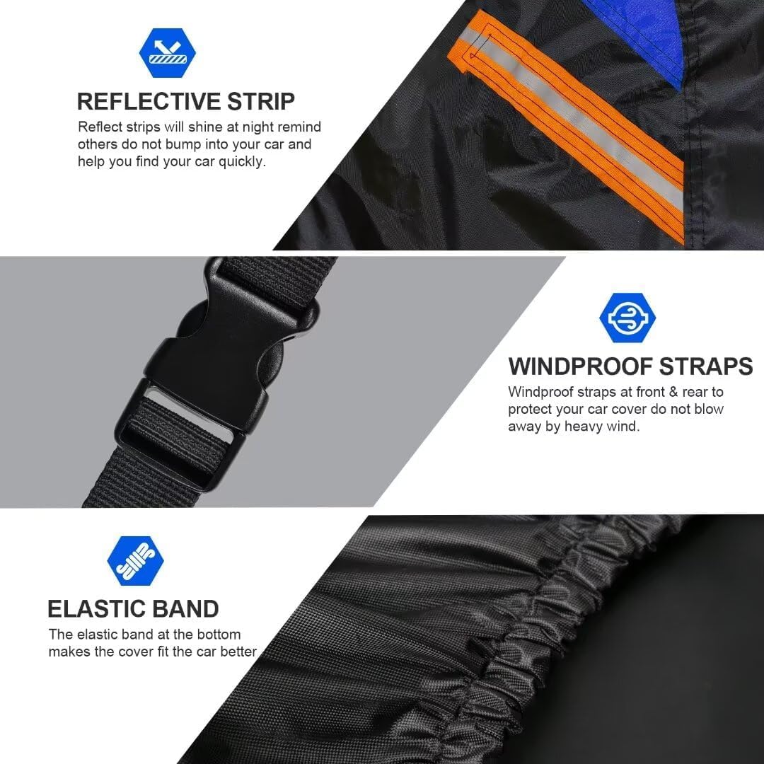 Funda Impermeable y Transpirable Gunhyi para Coche, Lona para BMW X1 E84/F48/F49, Funda para Coche Negra y Azul, Lona Completa para Garaje Que Protege de la Lluvia, el Sol y el Polvo.