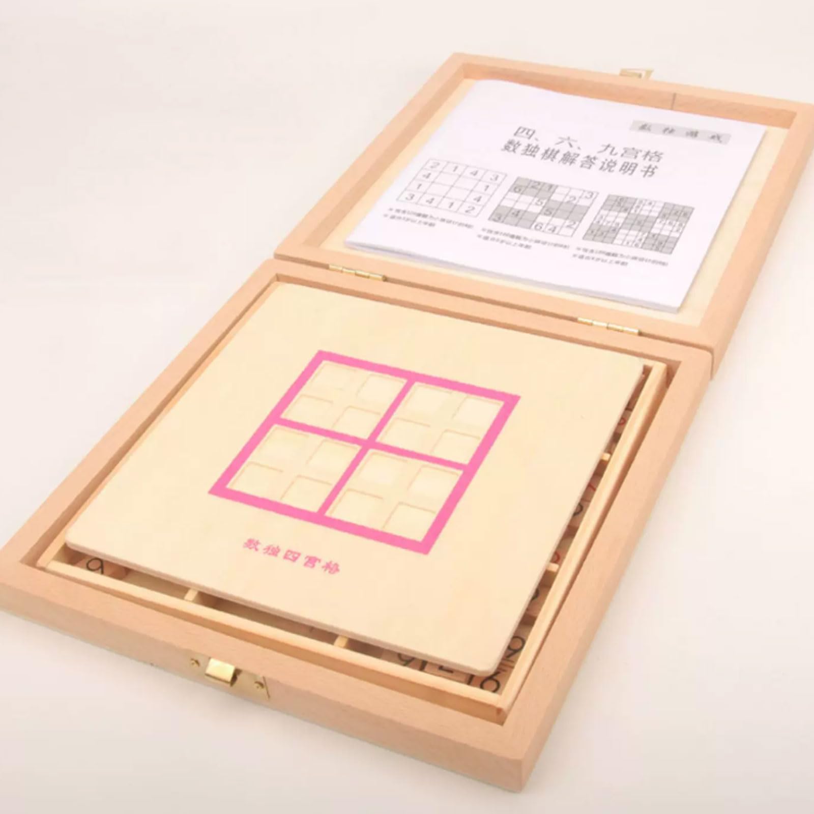 Rompecabezas Sudoku Madera Montessori 4 en 1 con Caja Almacenamiento | Juego de Mesa Sudoku, 4/6/9 Cuadrículas Juego de Lógica de Números, Juguete Educativo para Aprendizaje de Matemáticas