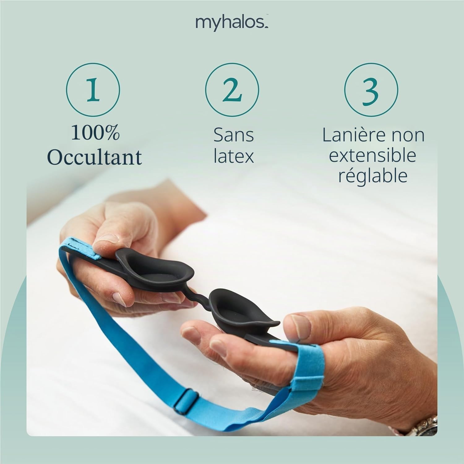 MyHalos Masque de sommeil à chambre d'humidité, masque doux pour les yeux