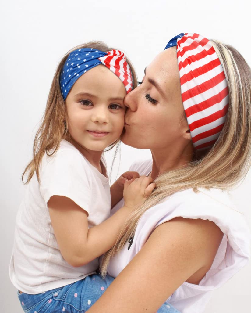 4th of July Headbands Girls Toddler Baby Teen Independence Day Hair Accessory Amazon.com : 4th of July Hair Bow Clips,Patriotic USA Flag  main image 4