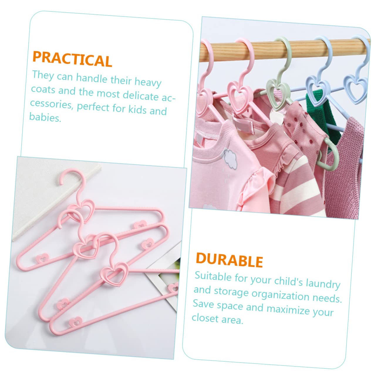 Perchas para Abrigos, 40 Piezas, Perchas pequeñas para niños Que ahorran Espacio, Perchas para bebés para guardería, Perchas para Camisas, Perchas para Ropa de niños, PE,