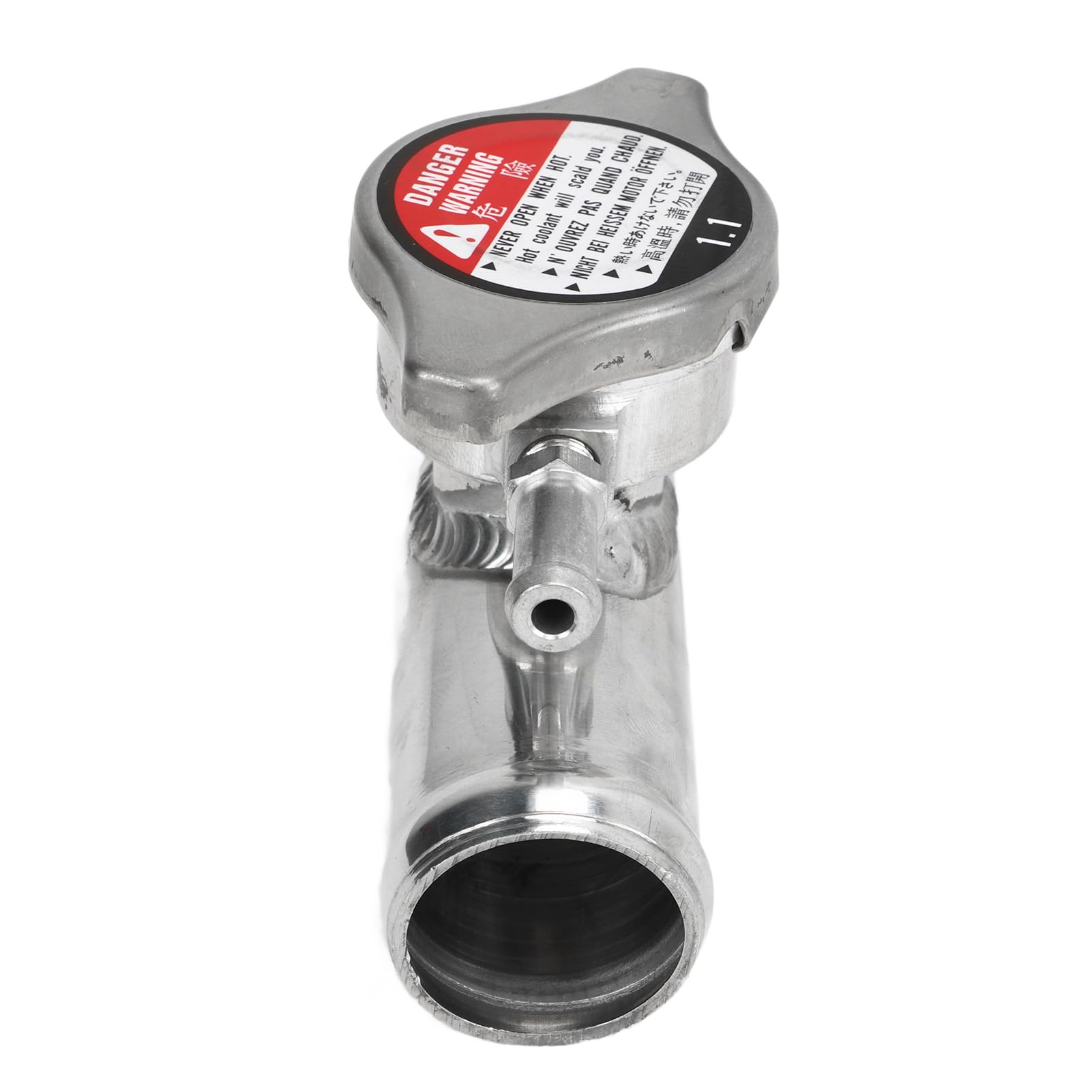 Szyjka Wlewu Płynu Chłodzącego, Rzędowy wąż Chłodnicy Szyjka Wlewu z Korkiem 16PSI 32mm 1-1/4in OD T6061 Polerowana Aluminiowa Powierzchnia do Samochodów