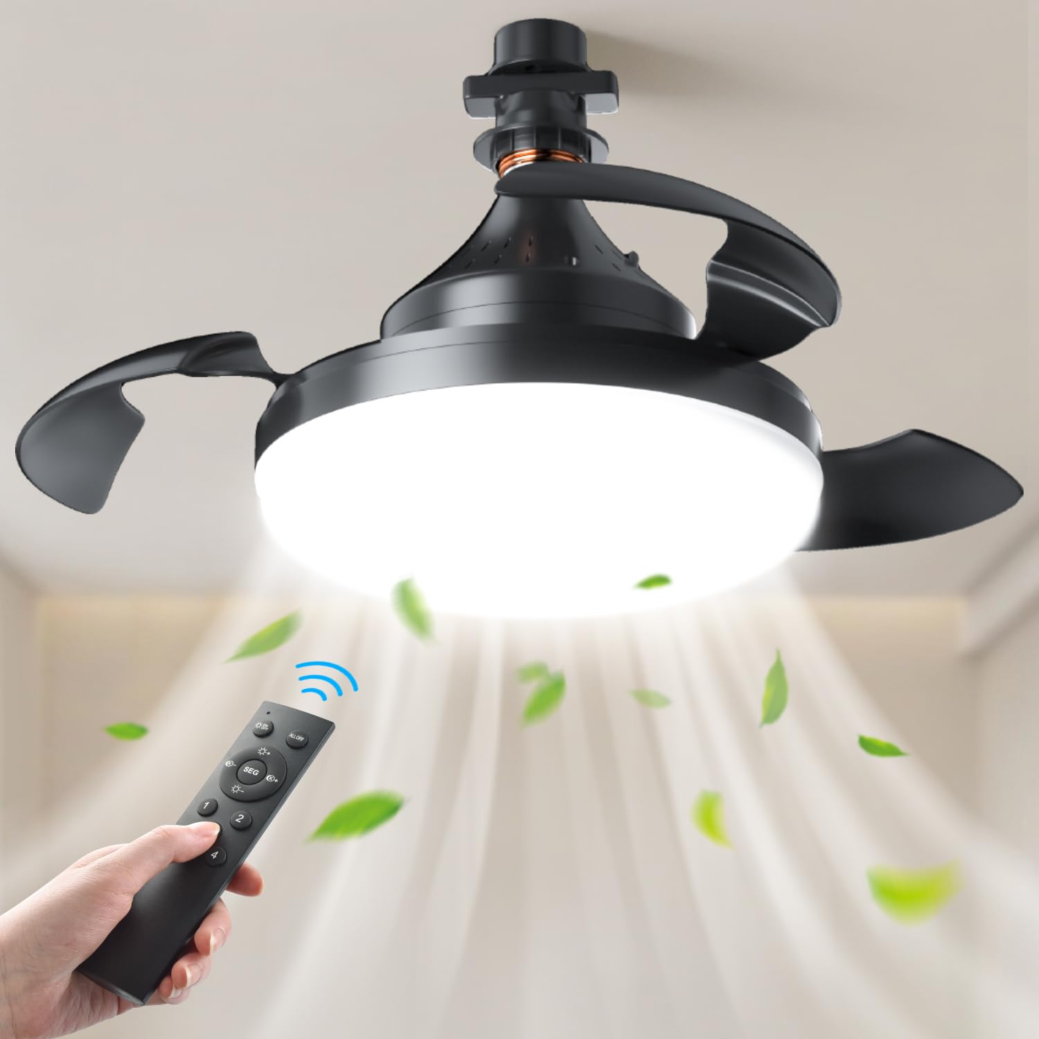 【暑さ、光熱費対策に！】LEDシーリングファンライト ブラック 1台 暑さ、光熱費対策に！】LEDシーリングファンライト ブラック 1台
