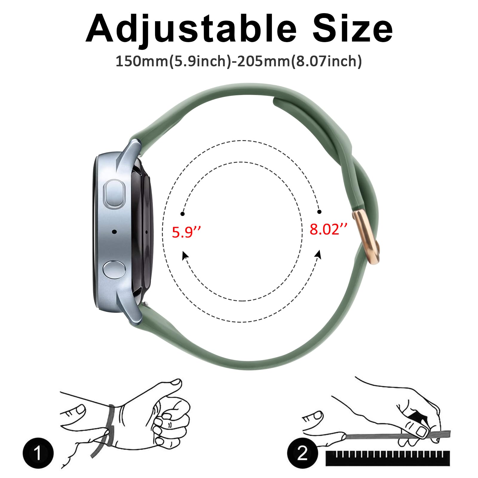 Slim Strap compatible with Garmin Vivoactive 5/Vivoactive 3/Forerunner 645/Forerunner 245 Strap - Image 2
