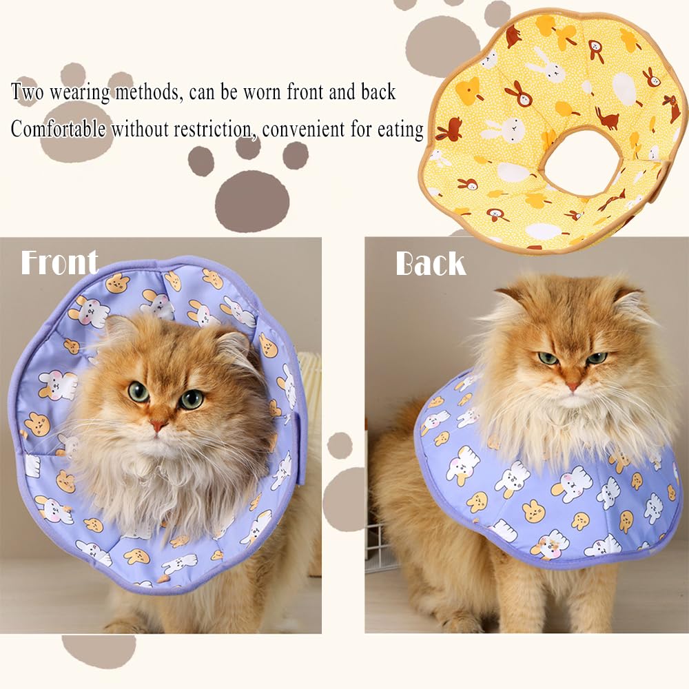 MSLSOZ Cute soft cone for cats easy to clean cat recovery collar, adjustable soft cat cone, cats cones to stop licking - Image 3