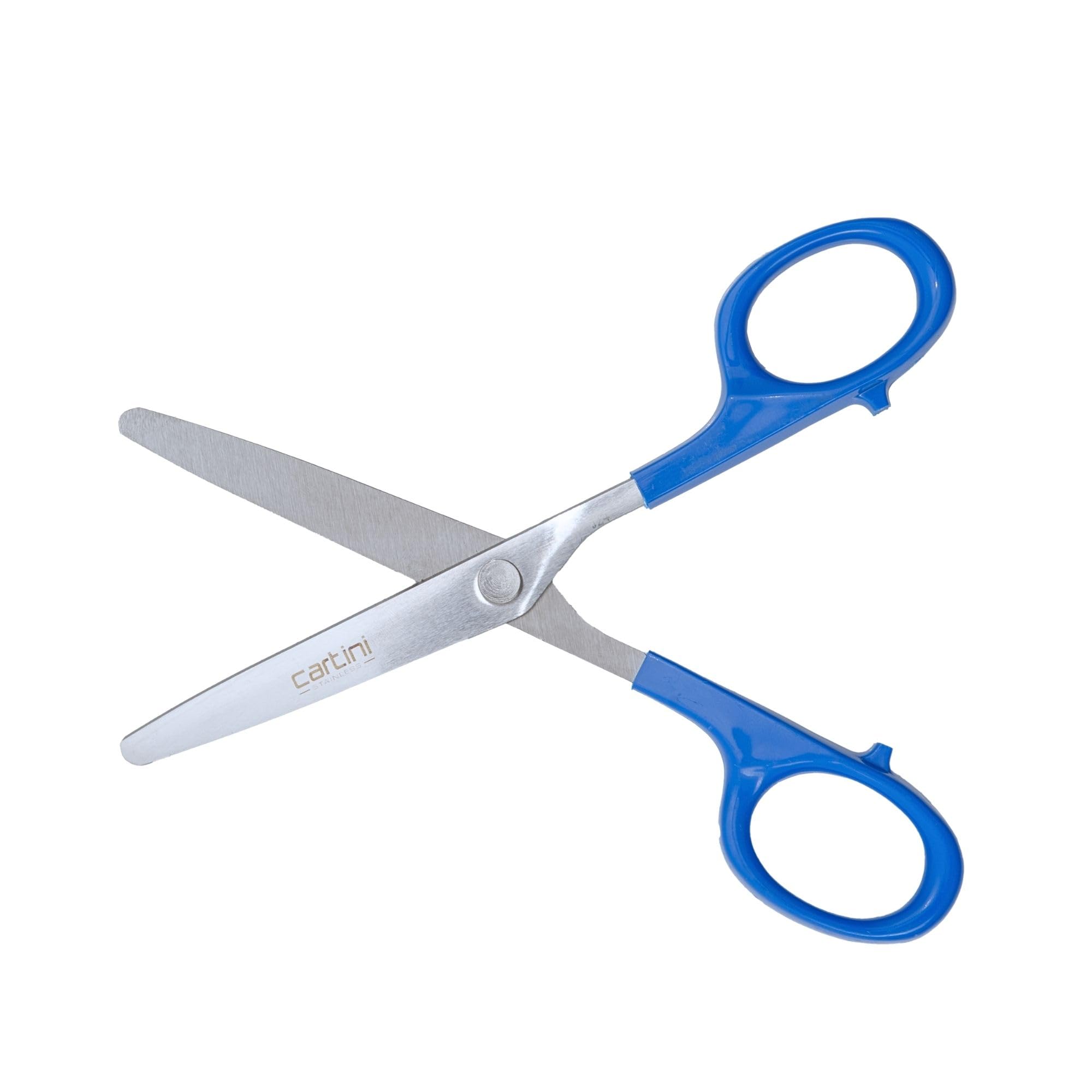Godrej Cartini Safety Scissors with Round Tips (Blue, 15.8cm