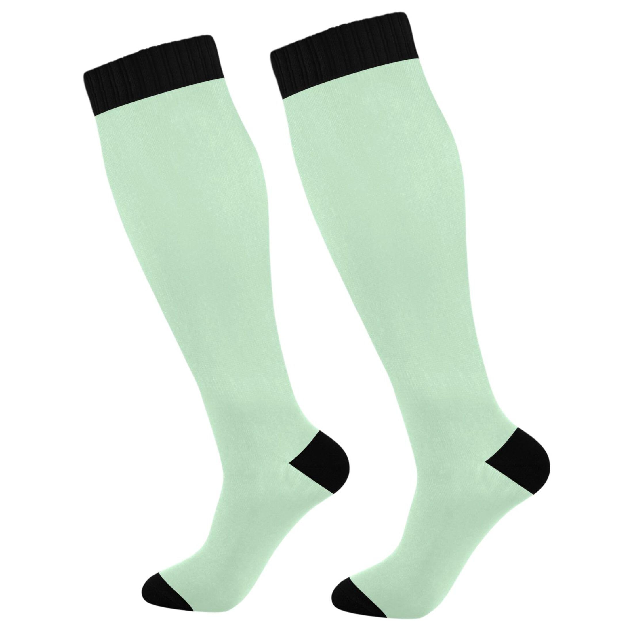 Burbuja Mint Green Compression Socks for Women Men (20-30mmHg), Knee High Socks Circulation Support for Sport Running Hiking Nurse, 1 Pair