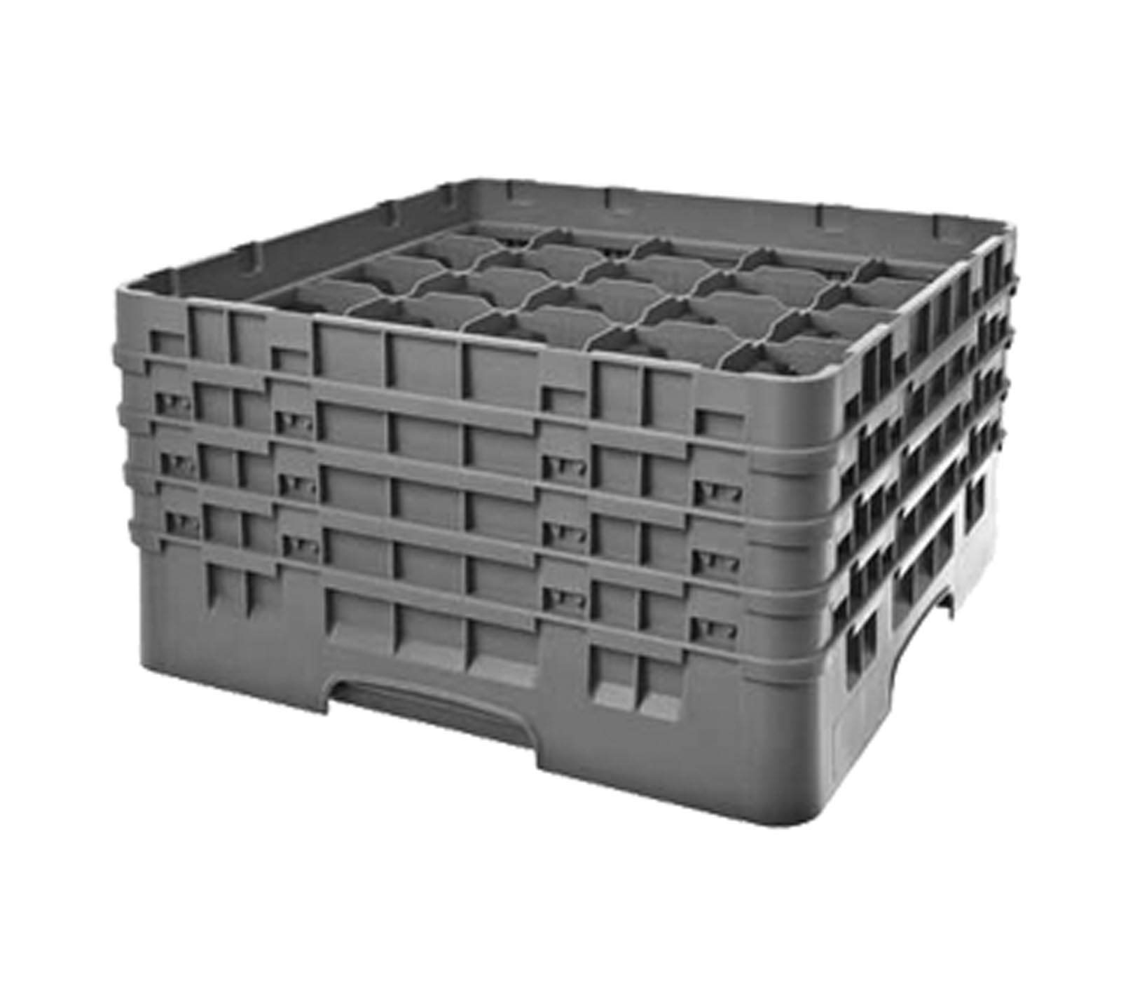 25S800-151 8-1/2-Inch Camrack Polypropylene Stemware and Tumbler Glass Rack with 25 Compartments by Cambro – 25-Compartment, Plastic, Soft Gray, Model CA25S800151