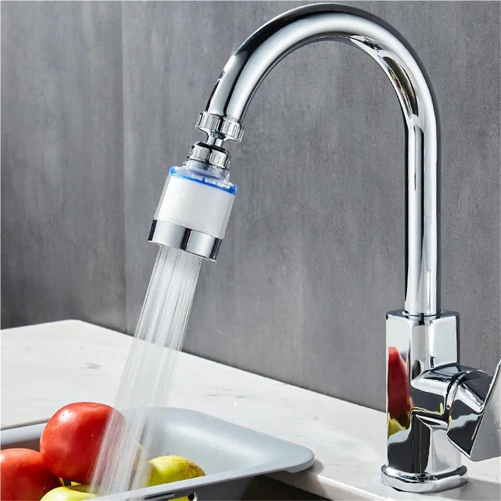 Universeller Wasserhahnfilter, spritzwassergeschützter Duschkopf-Wasserreiniger, Küchenarmatur-Verlängerung (5er-Pack) – Erhöht den Wasserdurchfluss, verbessert die Filtration, EIN